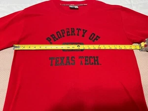 Texas Tech University (TTU), Property Of Texas Tech Shirt Uomo L Large Rosso - Foto 1 di 7