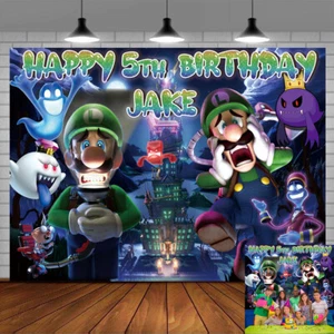 Luigi's Mansion Personalised Custom Banner Backdrop Party Supplies Birthday Gift - Picture 1 of 6