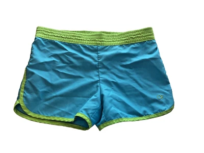 OCEAN PACIFIC OP Blue with Green Trim Girls Siz 6 6X PullOn Active Gym Run Short - Image 1 of 4
