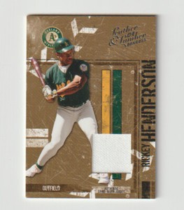 2004 Donruss Leather & Lumber RICKEY HENDERSON #d 001/100 Game Used Jersey Card