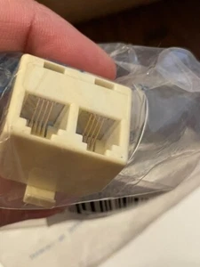 RJ12 RJ11 Telephone Phone Line Splitter Single Male to 2-Way Dual Female Jacks - Picture 1 of 4