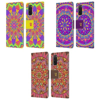 HEAD CASE DESIGNS MANDALA FLOWERS LEATHER BOOK WALLET CASE FOR SAMSUNG PHONES 1 - Image 1 of 4