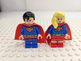 LEGO sh0157 sh0156 Supergirl & Superman from Brainiac Attack 76040 Minifigures