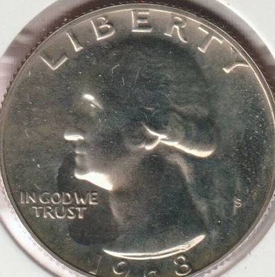 1968-S Washington PROOF US Quarter Dollar Collection Coin Very Good Mint Fresh - Image 1 of 2