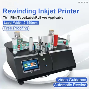Automatic label rewinding and inkjet printer printing date, batch number barcode - Picture 1 of 4