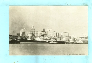 De colección, "Puerto de Nueva Orleans, Louisiana", escena portuaria... - Imagen 1 de 2