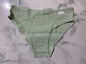 Women's Pistachio Ribbed Cotton Briefs Panties Underwear Low Rise - Picture 1 of 3