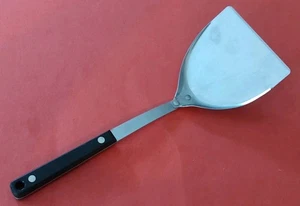 Espátula de acero inoxidable con mango negro vanadio 11 3/4" pala parrilla EKCO FLINT EE. UU. de colección - Imagen 1 de 13