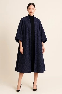 Casaco swing Lilli Ann 1950s vintage casulo italiano tecido à mão lã manga quimono - Imagem 1 de 4