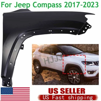 Front RH/Passenger Side Fender For 2017 2018 2019-2023 Jeep Compass Primed Steel — 第 1/4 张图片