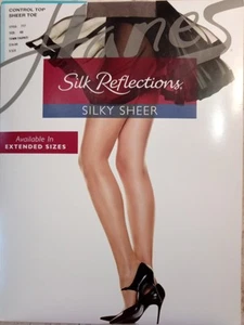 Hanes Silk Reflections Sedoso Transparente Control Top Puntera Transparente 717 Talla AB Town Taupe - Imagen 1 de 6