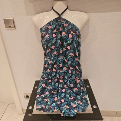 Overall Kurz Grün Mit Pinken Blüten Gr.M 40/42 Neu Passt Nicht  - Bild 1 von 3