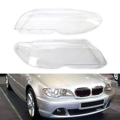 Pair Front Headlight Headlamp Lens Cover for BMW E46 2DR Coupe 325ci 330ci 03-06 - Изображение 1 из 4