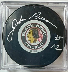 John Brenneman autographed Chicago Blackhawks Original 6 Puck / sportauthentix - Picture 1 of 2