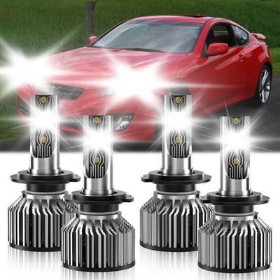 For Hyundai Genesis Coupe 2014-2016 Combo LED Headlights High Low Bulbs Beam Kit Foto 1 de 4