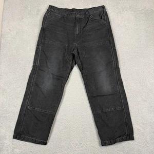 Levis 568 Loose Workwear Carpenter Pants Charcoal Washed Denim Double Knee Size - Picture 1 of 13