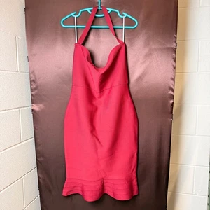 UONBOX Damen XL rot Neckholder rückenfrei Fischschwanz Unterschlauch Bandage Kleid - Bild 1 von 12