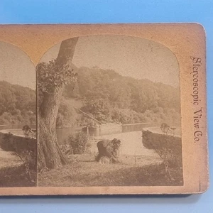 Stereoview Card 3D Real Photo C1880 Industrial History Canal Barge UK River View - Picture 1 of 3