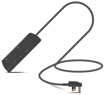 2 Way Extension Lead Black - Image 1 of 4