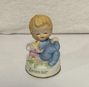Vintage 70er Napco Dezember Baby Junge des Monats Porzellan Biskuit Figur G5 - Bild 1 von 3