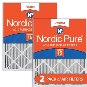 Nordic Pure 16x20x4 (3 5/8) Pleated MERV 15 Air Filters 2 Pack - Picture 1 of 7
