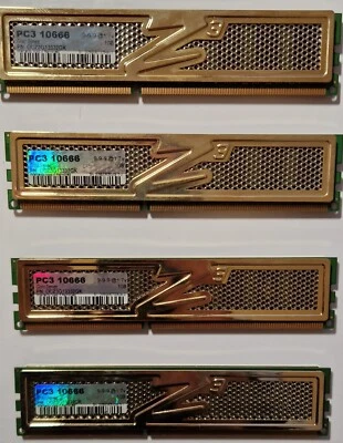 Memoria RAM 4 GB DDR3 1333 MHz PC3-10600 PC - 4x1GB OCZ serie GOLD OCZ3G13332GK - Immagine 1 di 3