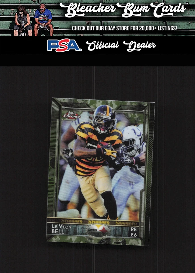 2015 Topps Chrome 8 Le'Veon Bell Camo Refractor Mini /99 - Image 1 of 2