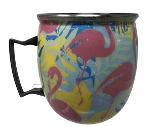 Barcraft Abstract Flamingo 18 oz. Stainless Steel Moscow Mule Mug With Handle