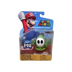 NEW Jakks Pacific Super Mario GREEN SHY GUY 4" With Pow Block Figure Wv 40 READ - Picture 1 of 10