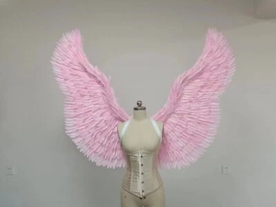 Dark Pink Angel Devil Wings From Goose Feathers Cosplay Photography Costume - Image 1 of 4