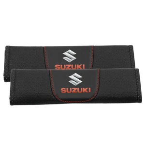 2pcs Black Leather Car Seat Belt Cover Shoulder Pads Cushion for suzuki auto - Picture 1 of 8