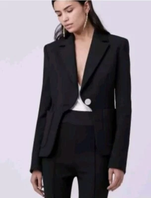 Chaqueta DVF Flynn para mujer 4 Flynn Alexander azul marino fuertes hombreras anillo líder Foto 1 de 4