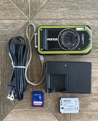 Pentax Optio W90-12.1MP Digital Compact Camera-Shock/Dust/Waterproof - Green——26 - Image 1 of 4