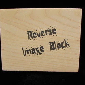 Large Solid Rectangle Background Reverse Image Block Last Word Rubber Stamp - Picture 1 of 4