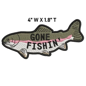 Realistic Rainbow Trout Game Sport Trophy Fish Embroidery Patch Iron-On Applique - Picture 1 of 12