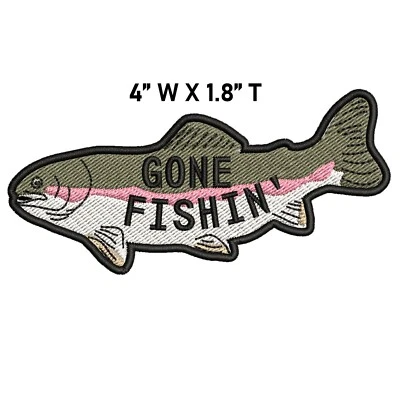 Realistic Rainbow Trout Game Sport Trophy Fish Embroidery Patch Iron-On Applique - Image 1 of 4
