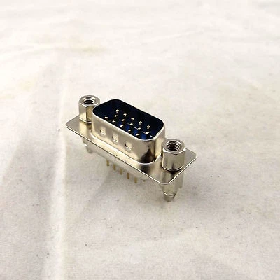 1x D-SUB DB15 DP15 15Pin Male DIP PCB Solder Connector Adapter 3 Rows Lock Screw - Image 1 of 4
