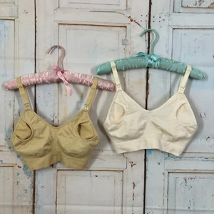 GXXGE Nursing Bra MEDIUM 2 Pack Light Pink Nude Health Comfortable Padded New - Picture 1 of 16
