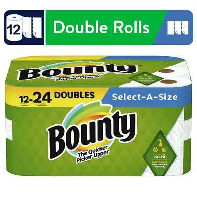 Toallas de papel Bounty Select-a-Size, 12 rollos dobles, blancas Foto 1 de 4