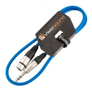 Hembra XLR a Cable Jack Estéreo TRS 6.35mm / Balanceado / Cable audio / 1m Azul - Imagen 1 de 2