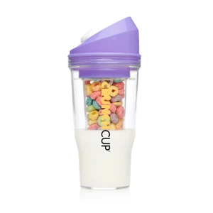 CrunchCup XL Purple Portable Plastic Cereal Cup for Breakfast on the Go,BPA-Free - Picture 1 of 10