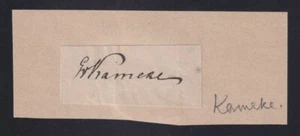 Georg von Kameke, Prussian General & Minister of War, signed paper slip - Picture 1 of 1