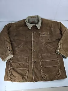 Vtg Western Yukon Trail Cotton Corduroy Chore Button Up Jacket Men’s L Large - Picture 1 of 16