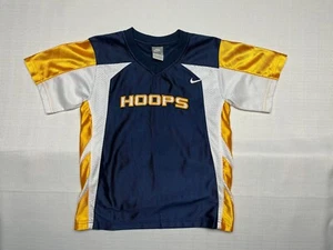 Vintage Retro Nike HOOPS Jersey Boys Size 4 Navy/Yellow/White V Neck Pullover - Picture 1 of 6