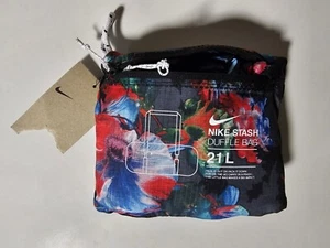 NEW ORIGINAL Nike Stash Duffle Bag 21L Floral Print Gym Bag - Picture 1 of 4