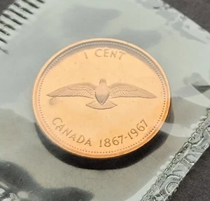 ***CANADA 1967 *** ONE CENT *** PROOF LIKE SEALED *** - Picture 1 of 2