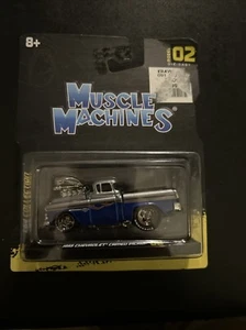 2023 Muscle Machines Asst. 1 Model 02 BLUE 1955 CHEVROLET CAMEO PICKUP 1:64 - Picture 1 of 3