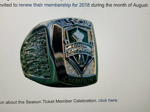 {4} LOT * Seattle Sounders FC MLS Cup Replica Championship RING *LIMITED* 2016 Cover