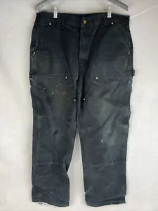 Jeans neri Carhartt doppio ginocchio taglia 36x30 effetto invecchiato - Foto 1 di 9