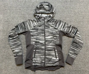 Marmot Windbreaker Jacket Womens Small Grey White Zip-Up Hooded Outerwear - Picture 1 of 15